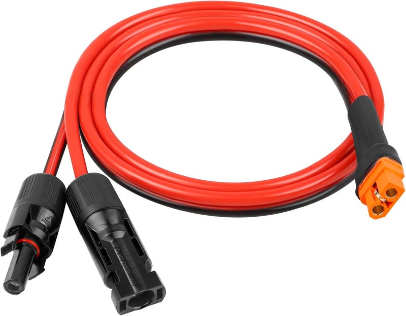 Kimbluth 10AWG 3FT Solar to XT60i Extension Cable 3 6 10 35 50 75 100FT Heavy Duty Adapter Cable Connector XT60i Wire for Portable Power Station, Solar Panel, RV, Battery, Renewable Energy Applications - Image 1